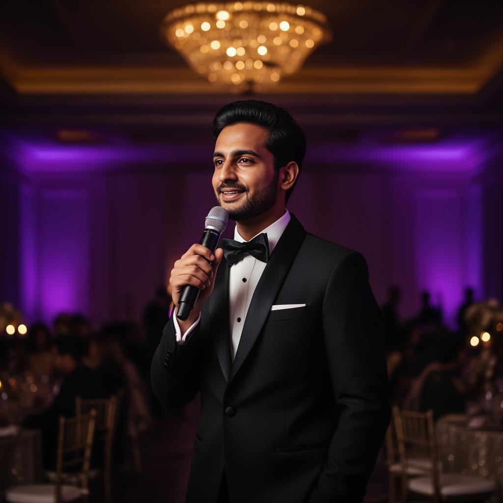 Tuxedo MC hosting a luxury wedding reception